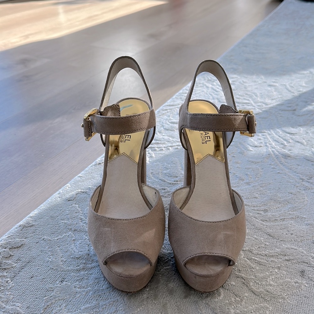 Michael Kors Tan Platform Heels